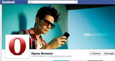 Pagina Facebook di Opera Software